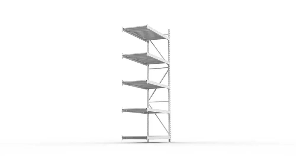 Weitspannregal Anbauregal 300×140×65 cm – Stahlpaneele, verzinkt