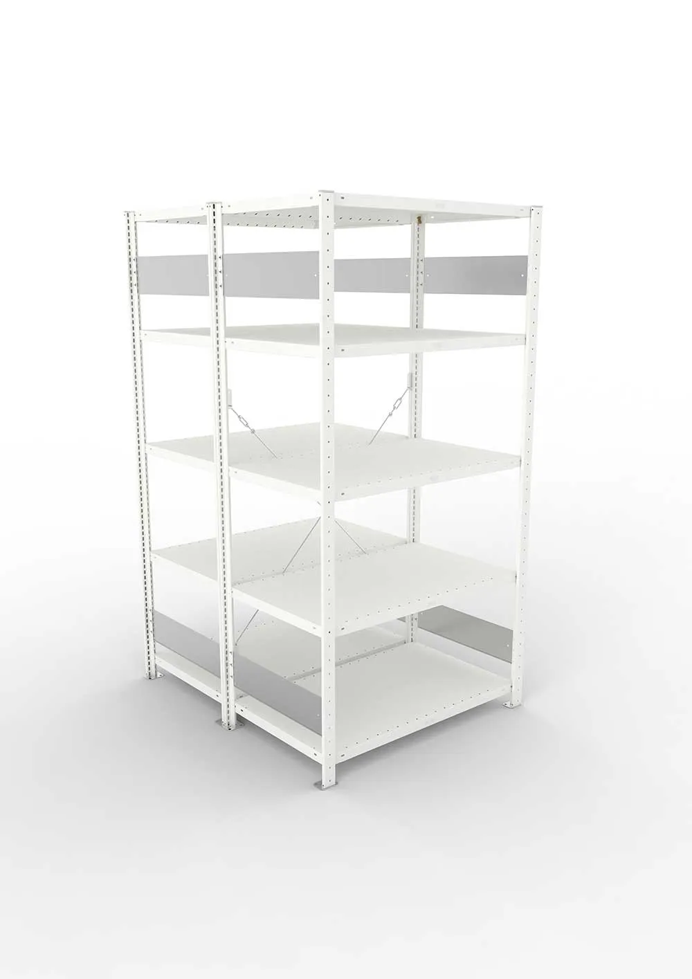 Metallregal Pro-Flex Stecksystem Doppelgrundregal – 200×100×60 cm, 230 kg, RAL 7035