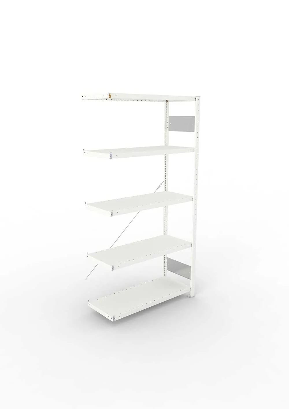 Metallregal Pro-Flex Stecksystem Anbauregal – 200×100×40 cm, 230 kg, RAL 7035, 5 Böden