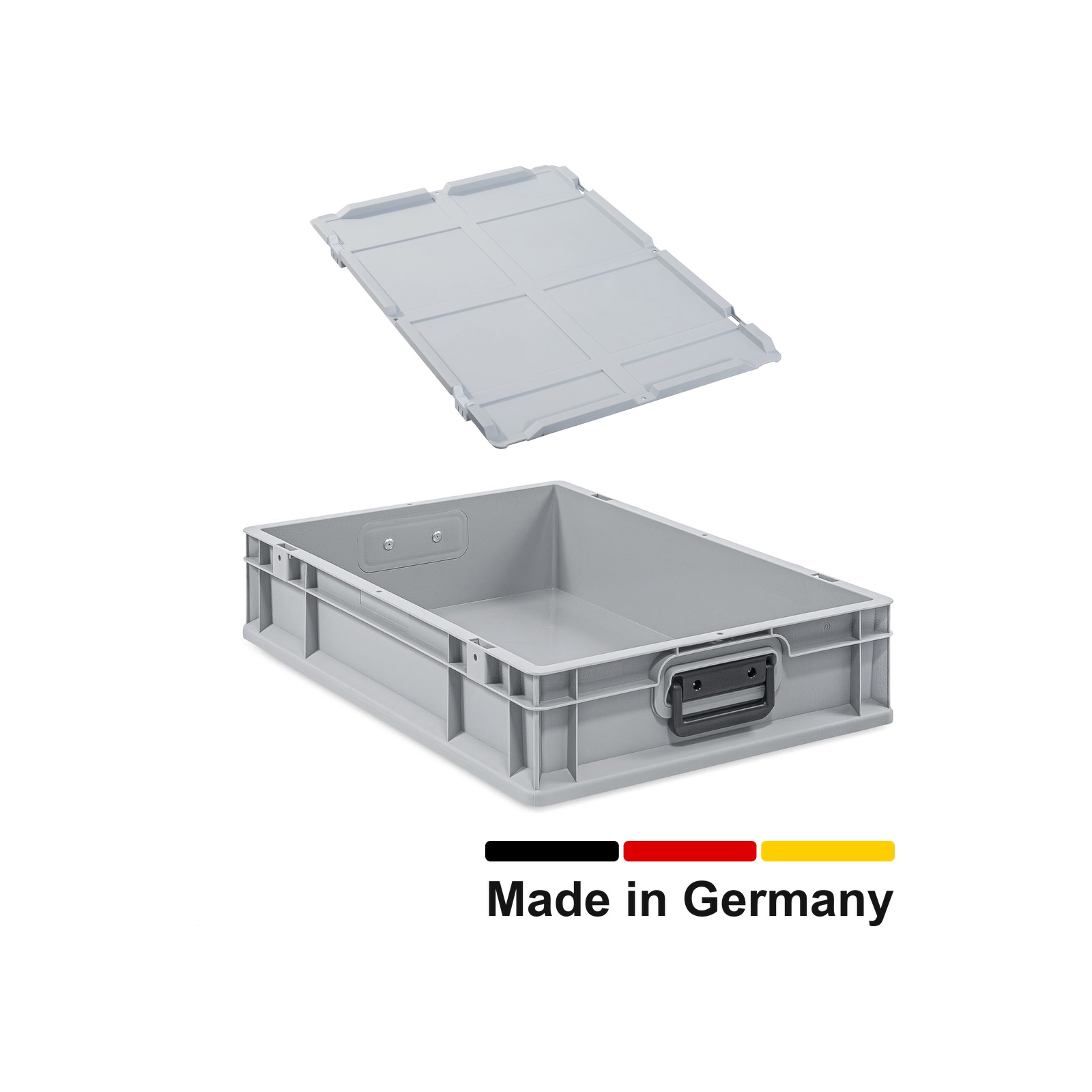 Eurobox 60x40x12 cm mit Scharnierdeckel, NextGen Portable Duo