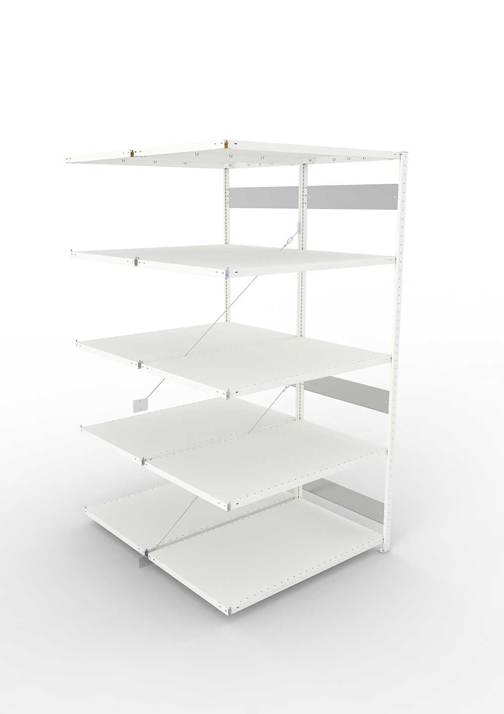 Metallregal Pro-Flex Stecksystem Doppelanbauregal – 250×130×80 cm, 230 kg, RAL 7035