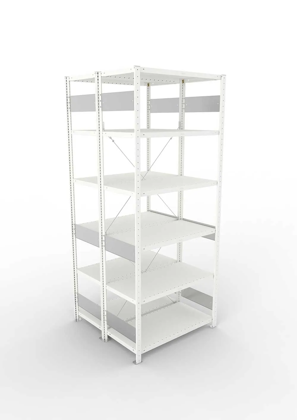 Metallregal Pro-Flex Stecksystem Doppelgrundregal – 250×100×40 cm, 230 kg, RAL 7035