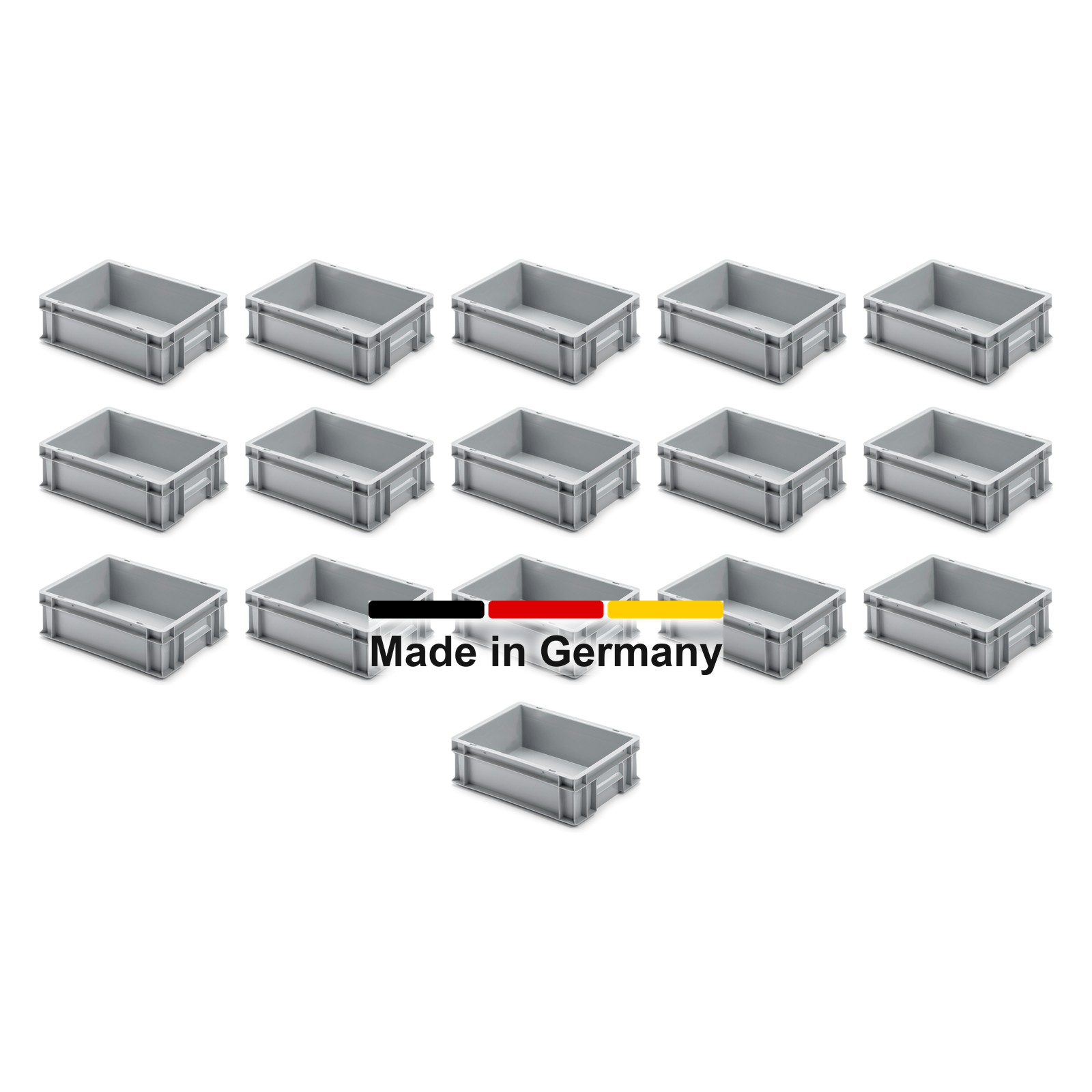 16x Eurobox 40x30x12 cm - UNISTA, Griffe geschlossen