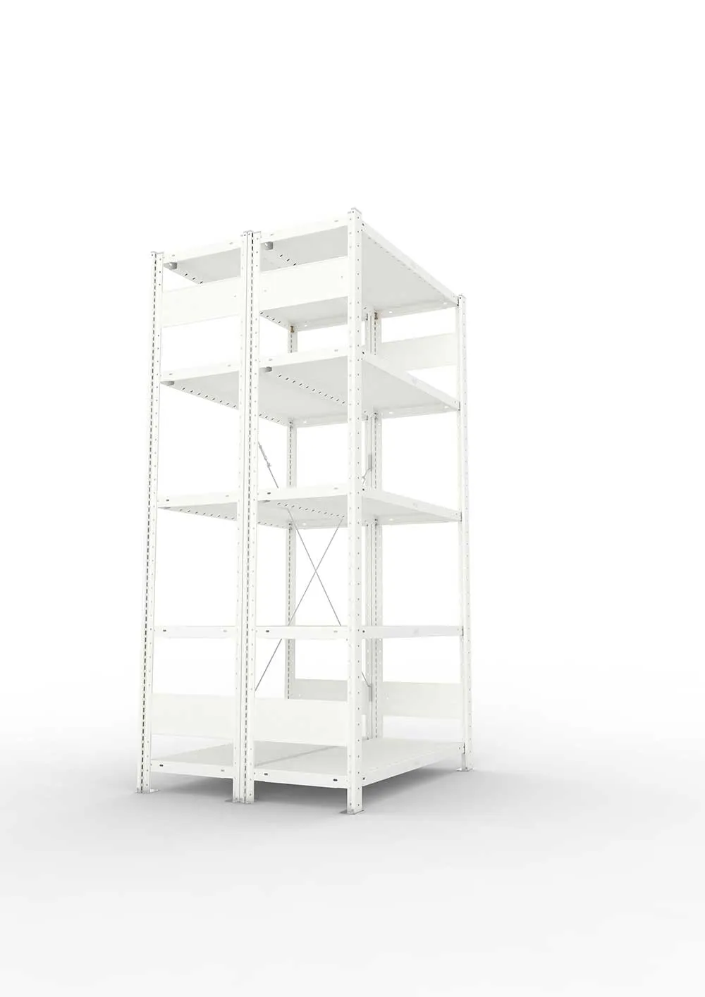 Metallregal Pro-Max Stecksystem Doppelgrundregal – 200×100×40 cm, 230 kg, RAL 7035