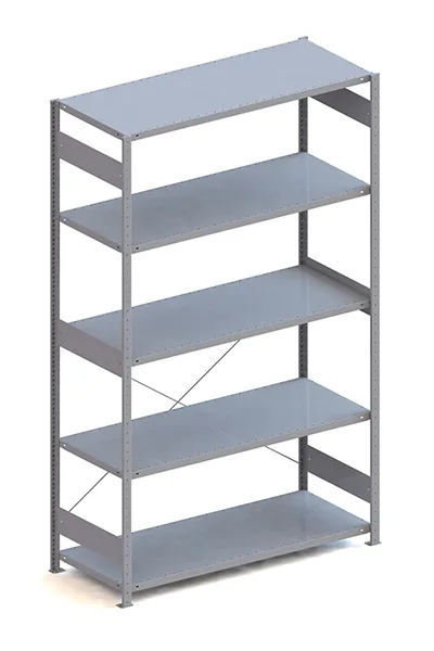 Metallregal Pro-Max Stecksystem Grundregal – 250×150×60 cm, 200 kg, RAL 7035, 5 Böden