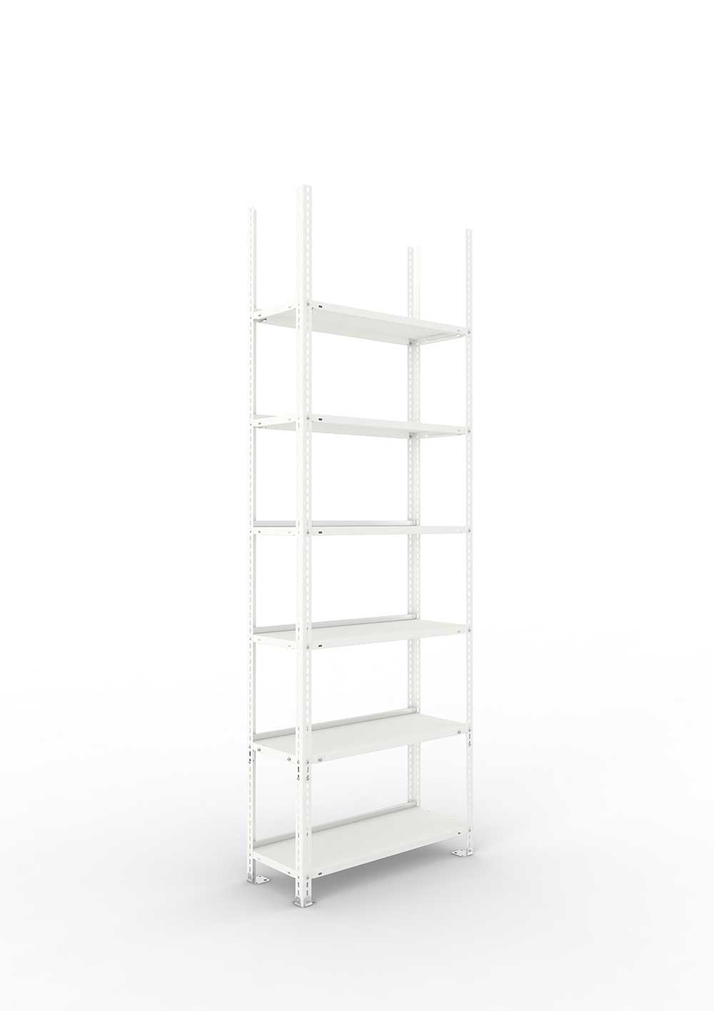 Büroregal Pro Schraubsystem Grundregal – 220×75×30 cm, RAL 7035