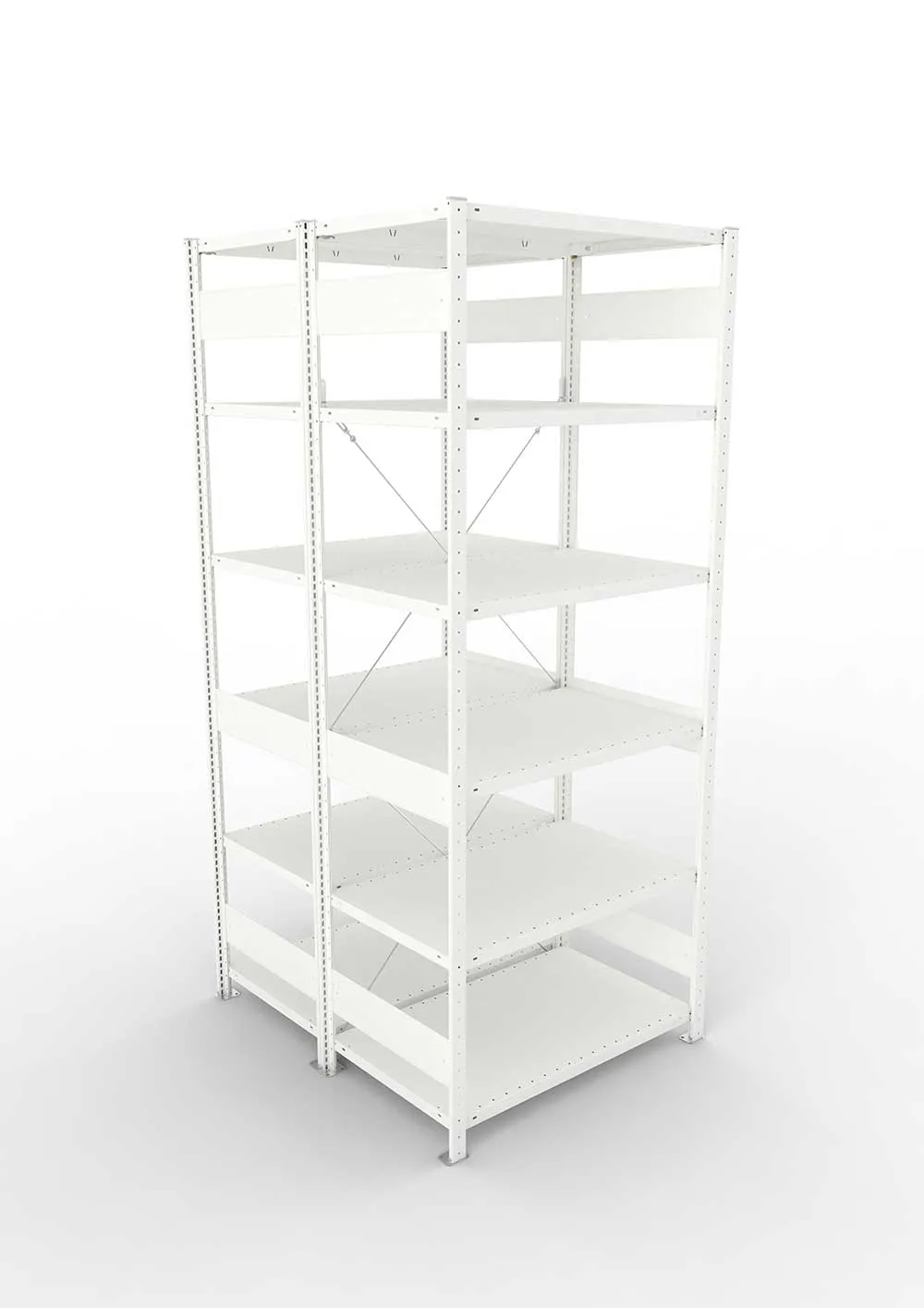 Metallregal Pro-Max Stecksystem Doppelgrundregal – 250×100×60 cm, 150 kg, RAL 7035