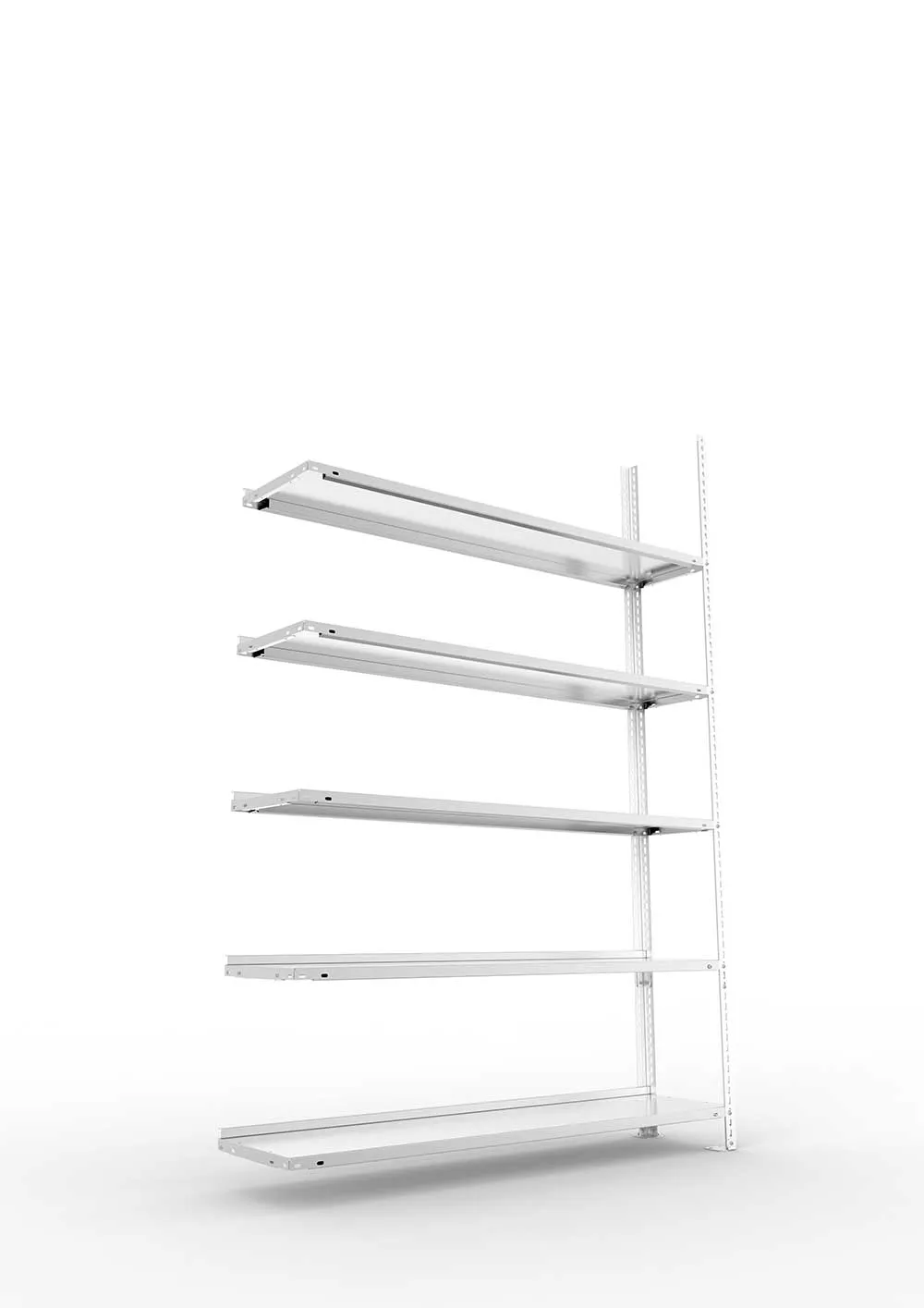 Büroregal Pro Schraubsystem Anbauregal – 185×125×30 cm, verzinkt