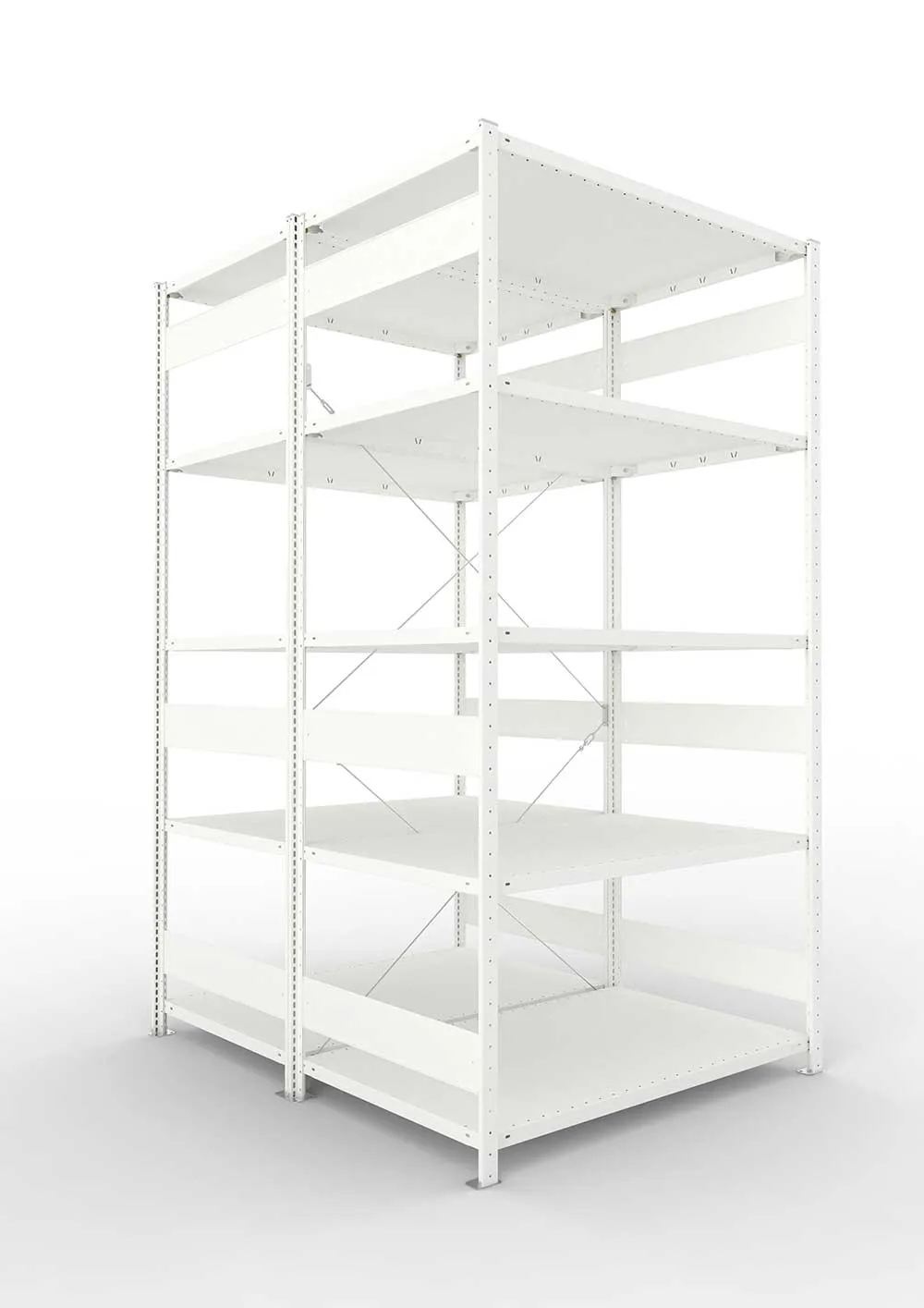 Metallregal Pro-Max Stecksystem Doppelgrundregal – 250×130×80 cm, 230 kg, RAL 7035