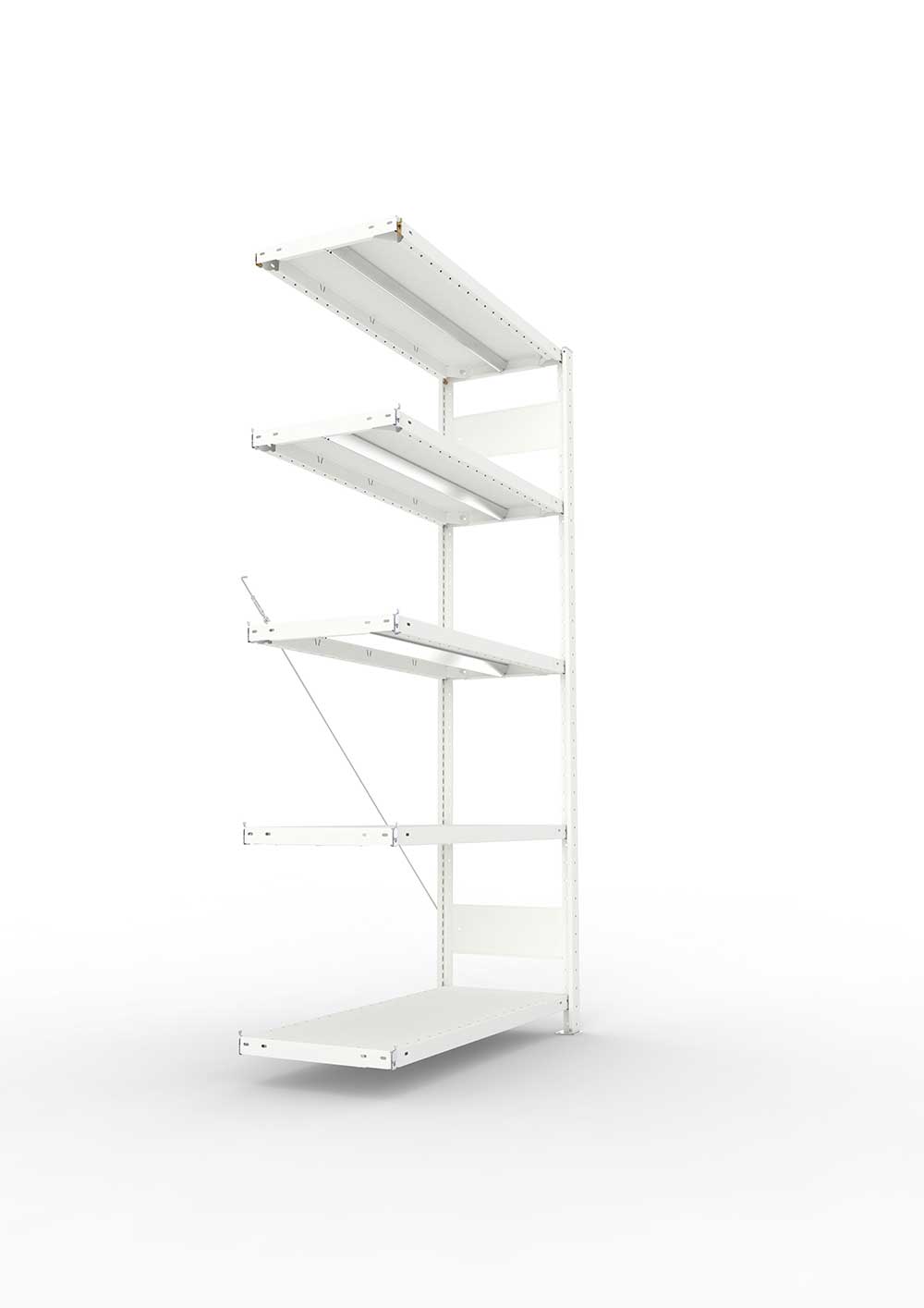 Metallregal Pro-Max Stecksystem Anbauregal – 200×100×40 cm, 330 kg, RAL 7035, 5 Böden