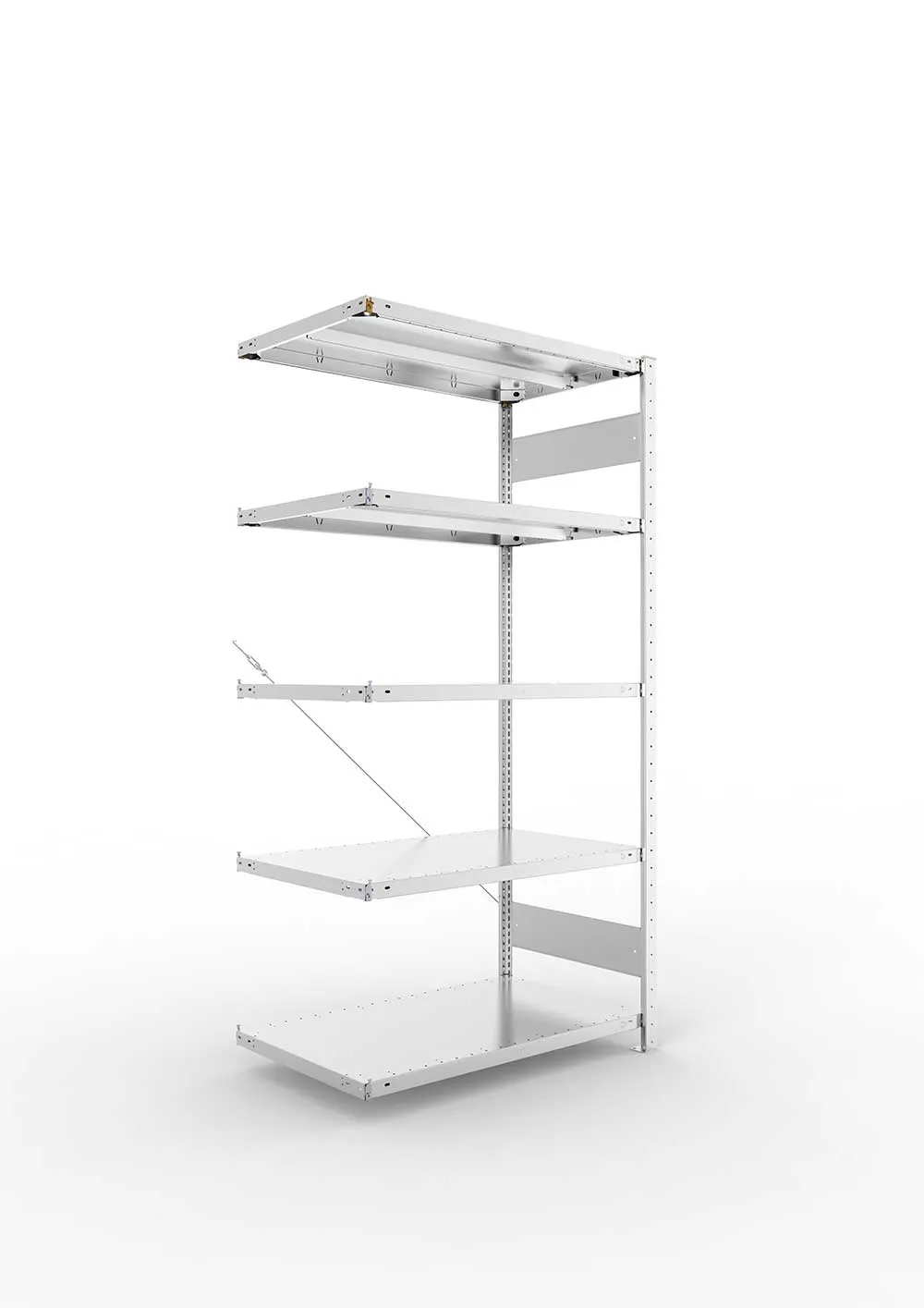 Metallregal Pro-Max Stecksystem Anbauregal – 200×100×60 cm, 330 kg, verzinkt, 5 Böden