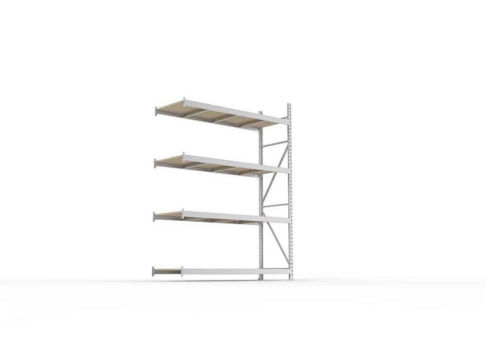 Weitspannregal  Anbauregal 2500 mm mm x 1800 mm x 650 mm verzinkt komplett mit Spanplatten mit 4 Böden Weitspannregal  Lagerknecht