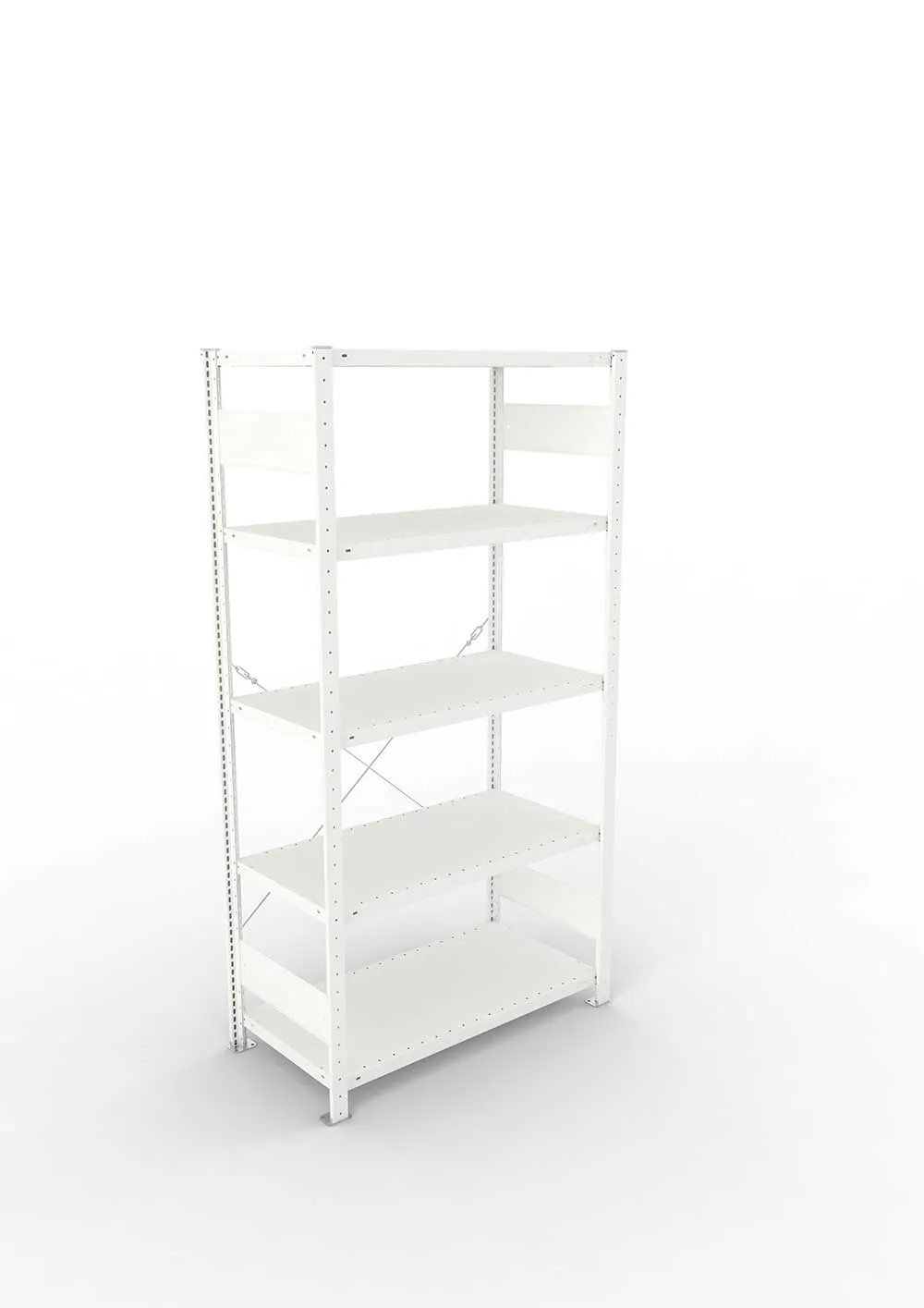 Metallregal Pro-Max Stecksystem Grundregal – 200×100×50 cm, 330 kg, RAL 7035, 5 Böden