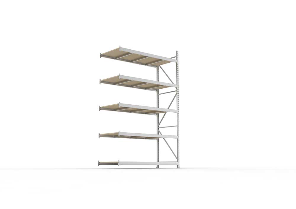 Weitspannregal Anbauregal 300×180×80 cm – Spanplatten, verzinkt