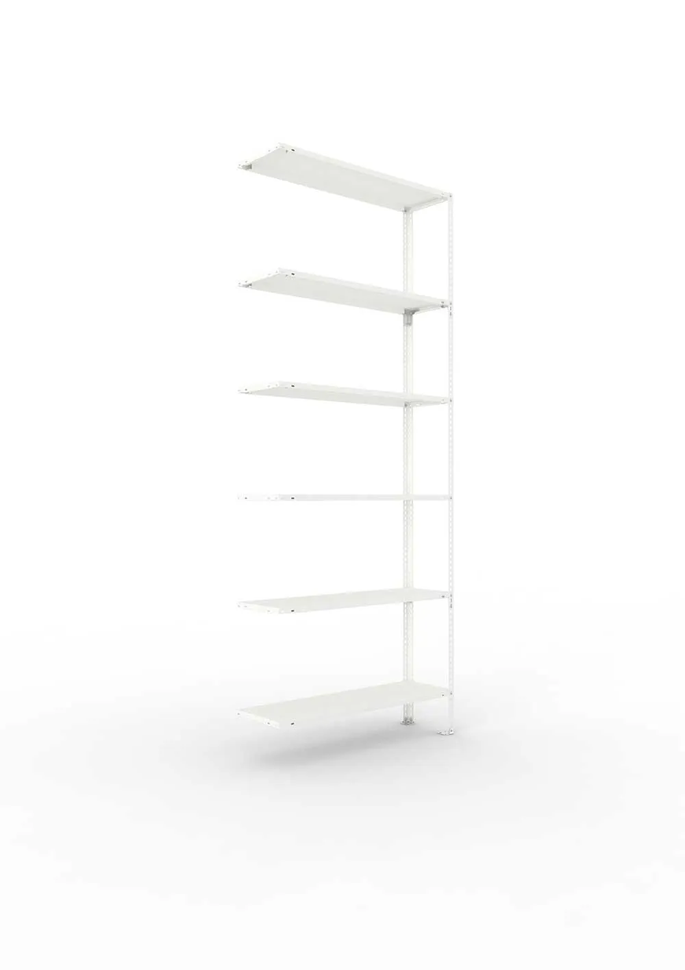 Metallregal FIX 80 Anbauregal für Regalsystem Metall 2500 x 1000 x 300 RAL 7035 kpl. mit 6 Böden