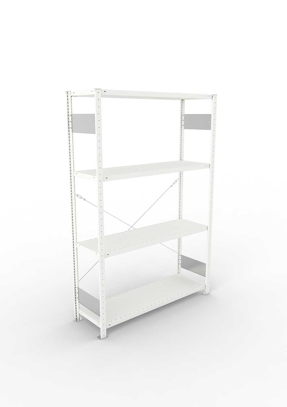 Metallregal Pro-Flex Stecksystem Grundregal – 200×130×40 cm, 230 kg, RAL 7035, 4 Böden