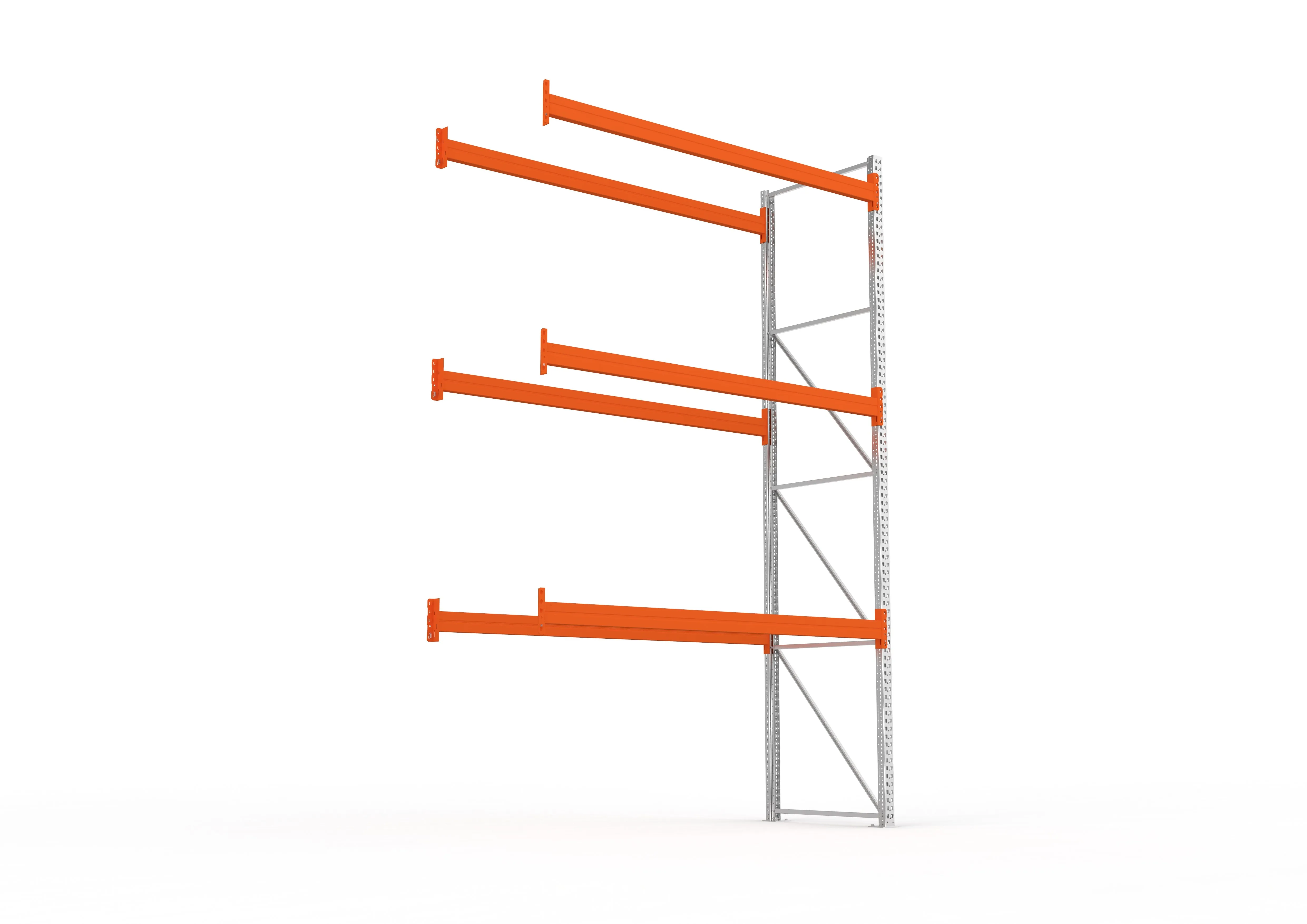 Palettenregal Anbaumodul – 440×278×110 cm, bis 1000 kg, 4 Ebenen