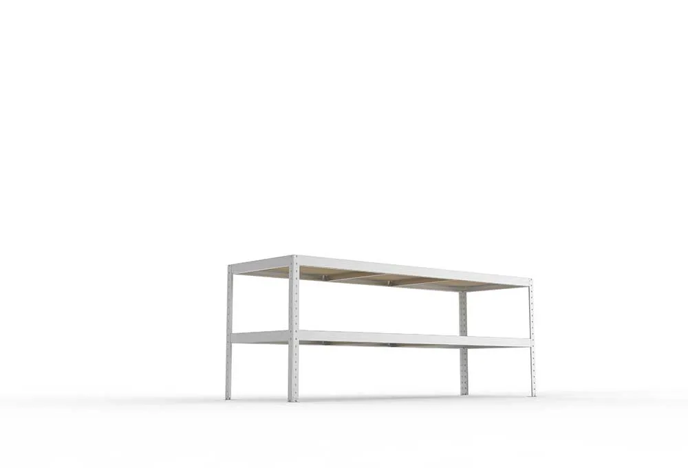 Packtisch – Schwerlastregal, Spanplatten, verzinkt