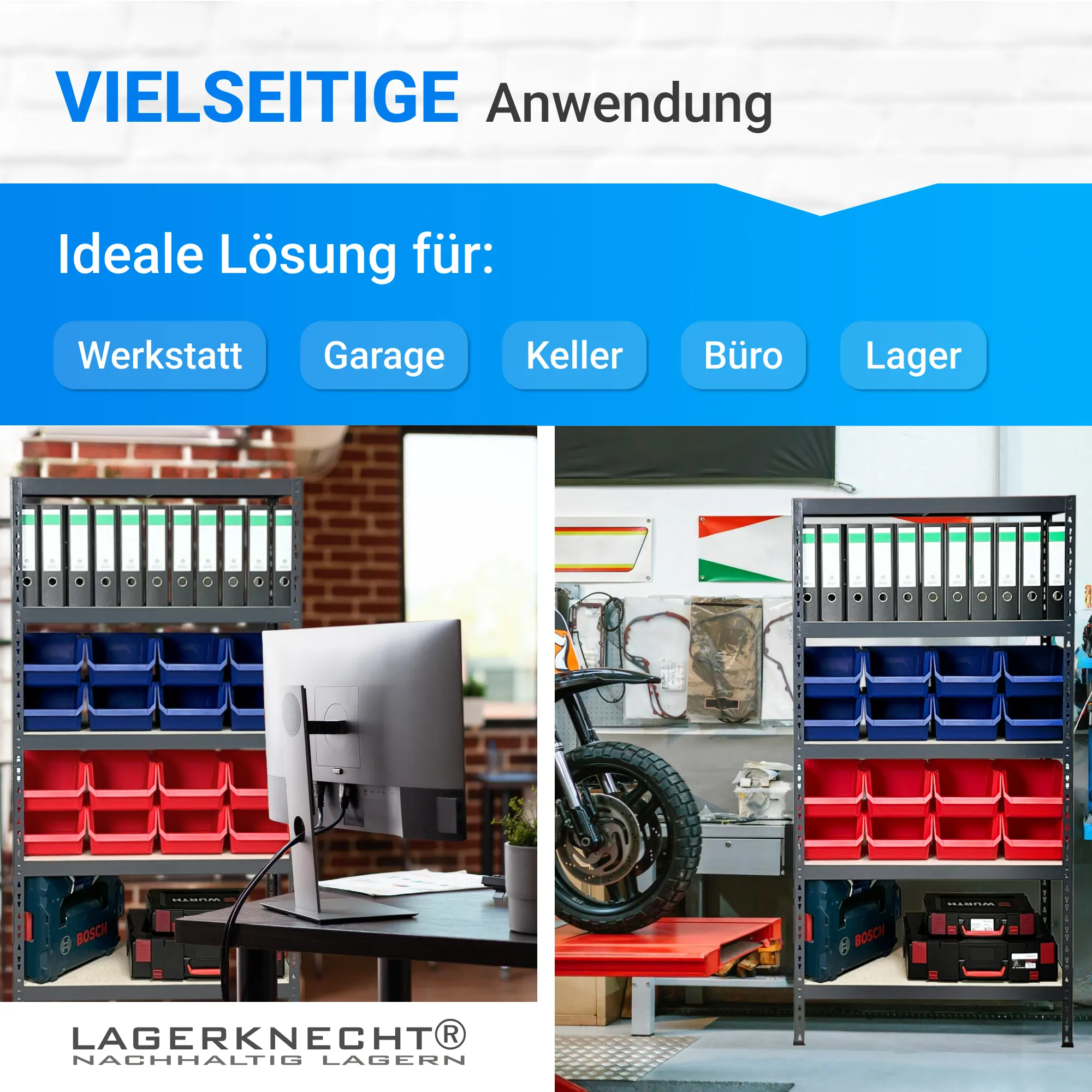 Steckregal 185x92x46cm, 5 Holzböden anthrazit RAL 7024, 265 Kg Tragkraft pro Boden, verpackt zu 32 Stück pro Europalette