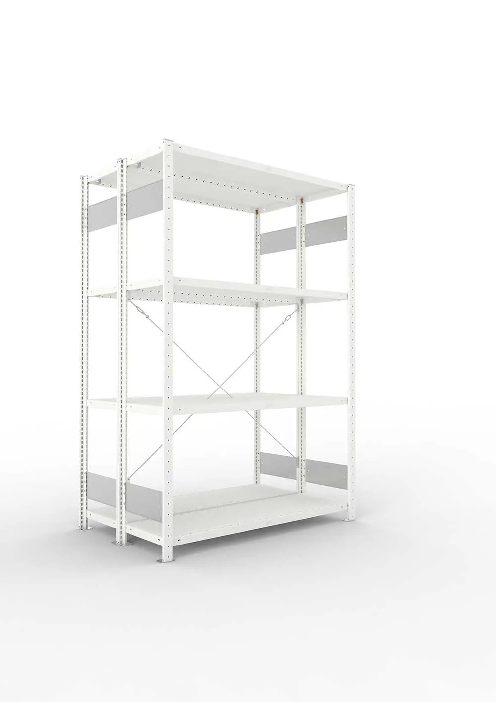 Metallregal Pro-Flex Stecksystem Doppelgrundregal – 200×130×40 cm, 230 kg, RAL 7035