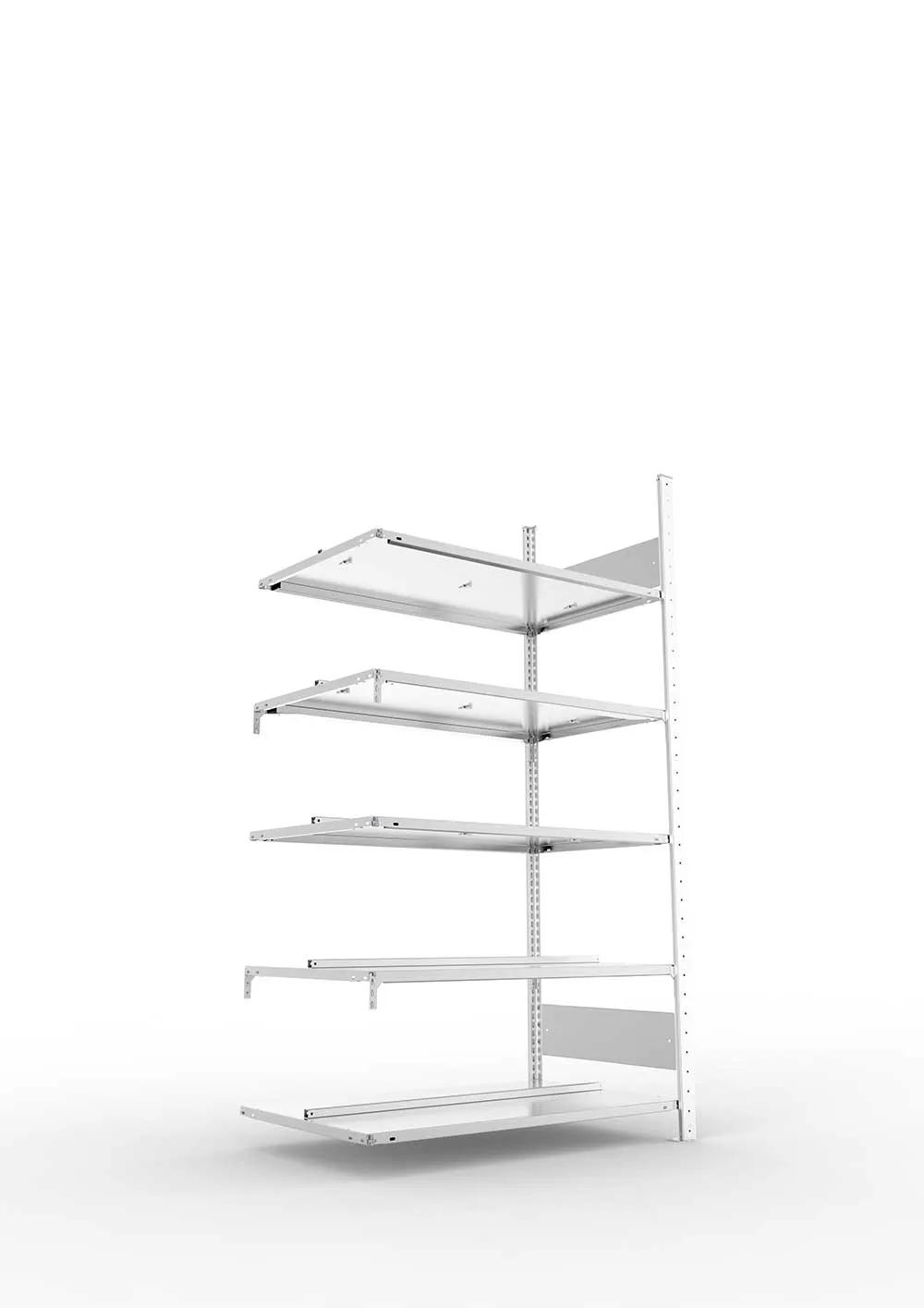 Büroregal Pro-Flex Stecksystem Anbauregal – 185×100×60 cm, verzinkt, doppelseitig
