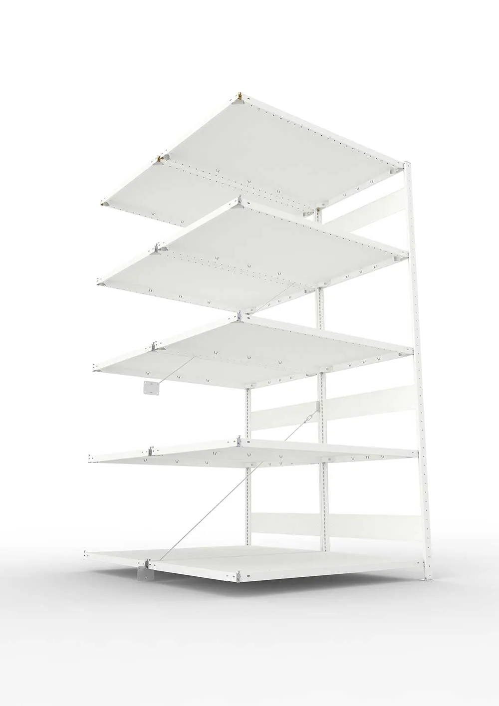 Metallregal Pro-Max Stecksystem Doppelanbauregal – 250×130×80 cm, 230 kg, RAL 7035
