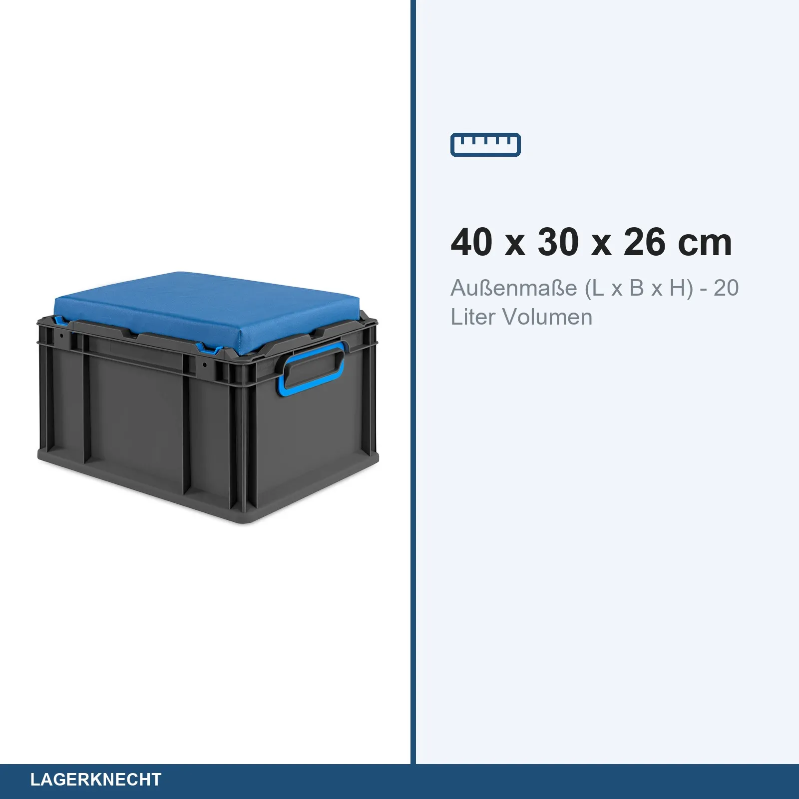Seat Box 40x30x26 cm, NextGen Cycle, Griffe geschl., blau