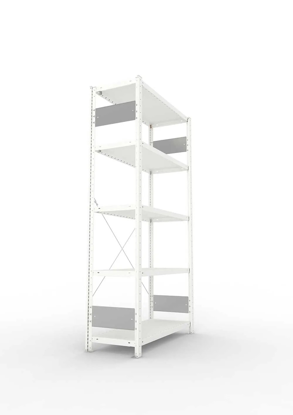 Metallregal Pro-Flex Stecksystem Grundregal – 200×100×40 cm, 230 kg, RAL 7035, 5 Böden