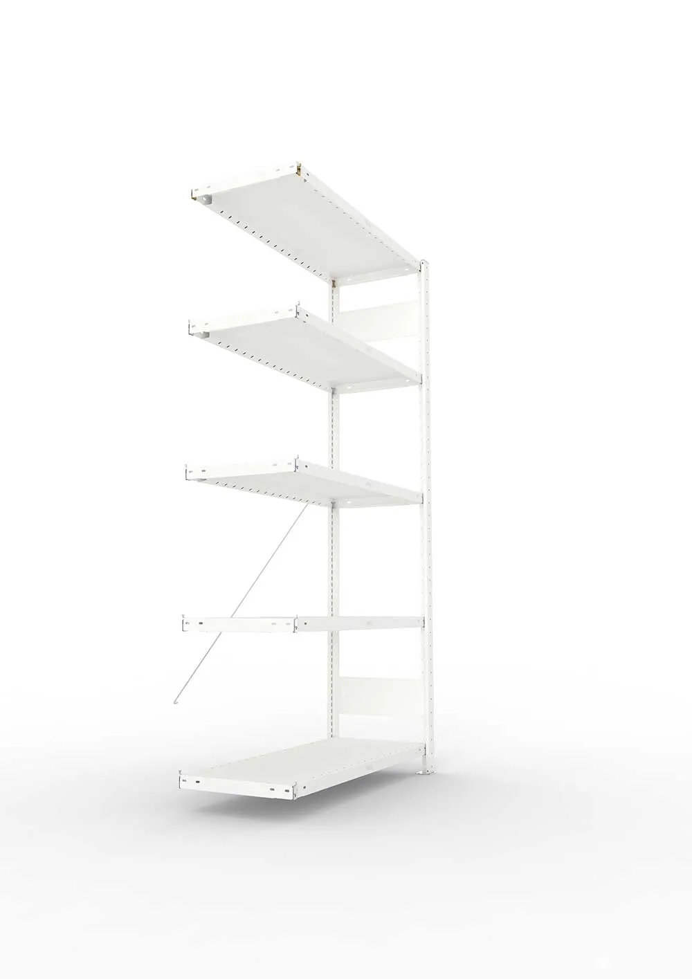 Metallregal Pro-Max Stecksystem Anbauregal – 200×100×40 cm, 230 kg, RAL 7035, 5 Böden