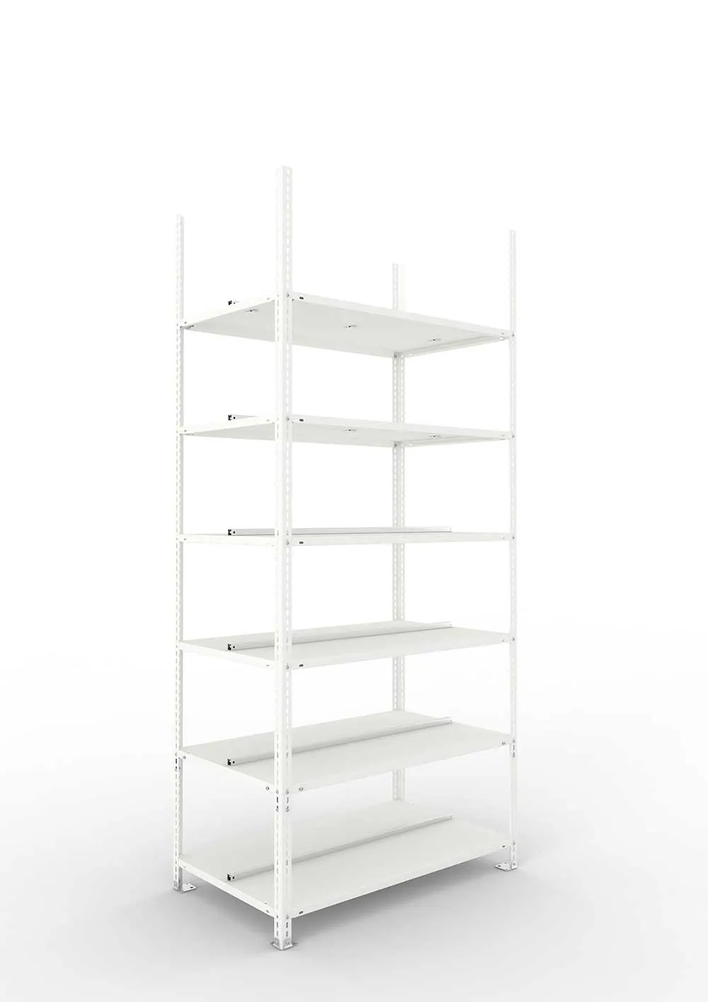 Büroregal Pro Schraubsystem Grundregal – 220×100×60 cm, RAL 7035