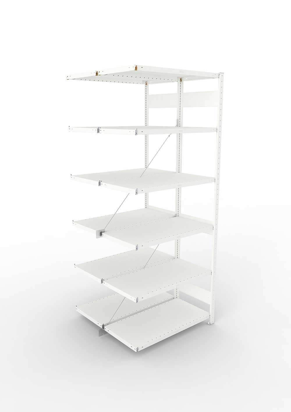 Metallregal Pro-Max Stecksystem Doppelanbauregal – 250×100×50 cm, 230 kg, RAL 7035