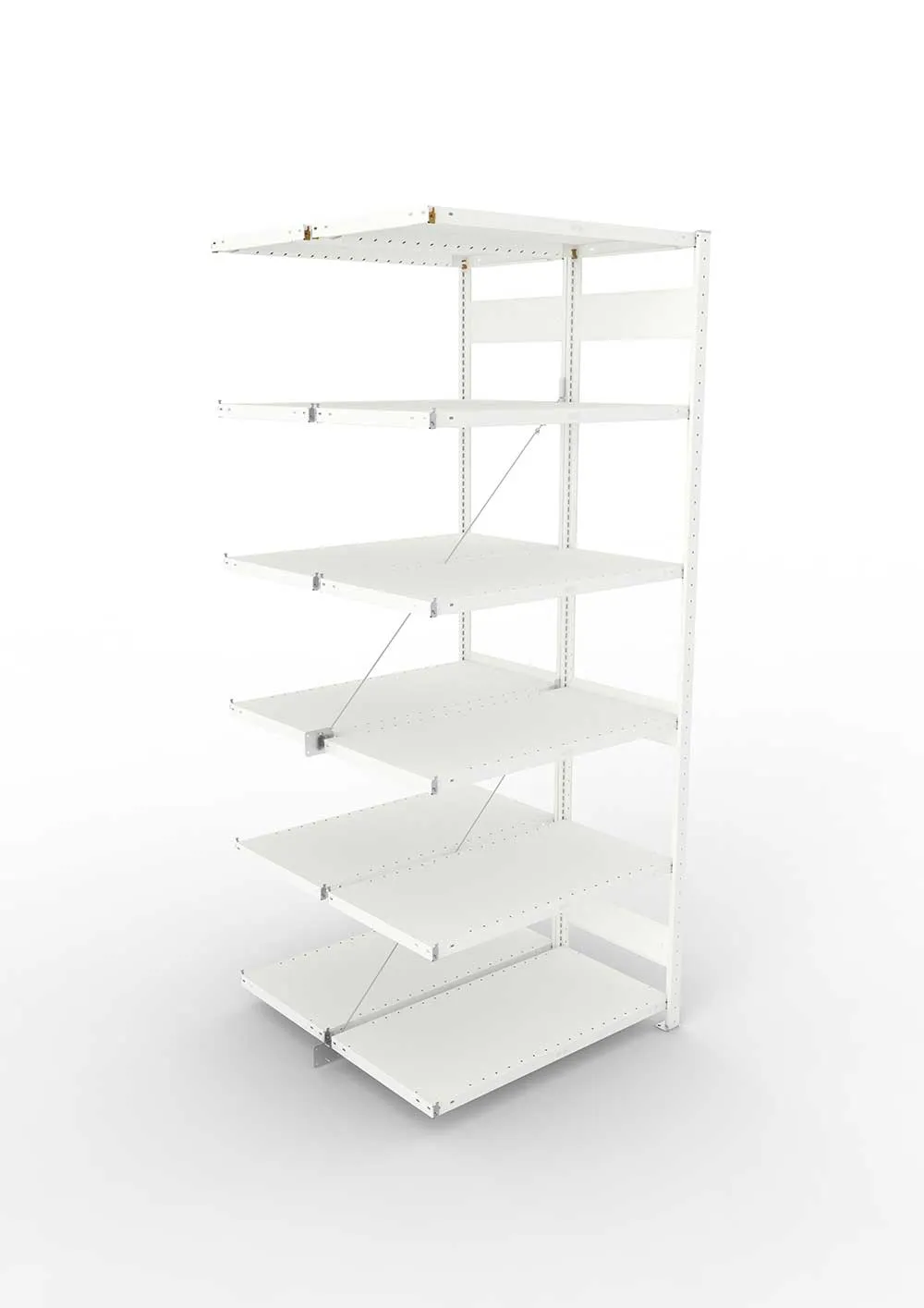 Metallregal Pro-Max Stecksystem Doppelanbauregal – 250×100×50 cm, 230 kg, RAL 7035