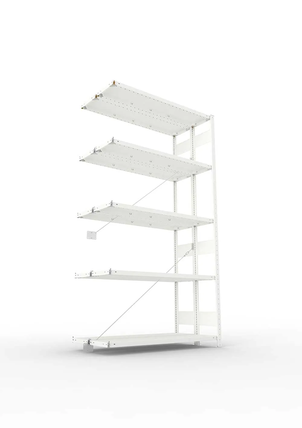 Metallregal Pro-Max Stecksystem Doppelanbauregal – 250×130×30 cm, 230 kg, RAL 7035