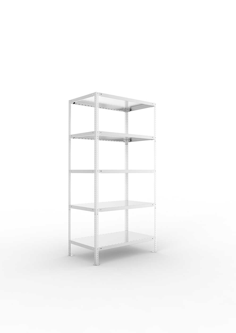 Kellerregal Pro Schraubsystem Grundregal 200×100×60 cm, 100 kg, 5 Böden, verzinkt