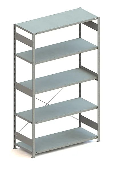 Metallregal Pro-Max Stecksystem Grundregal – 250×150×60 cm, 200 kg, verzinkt, 5 Böden