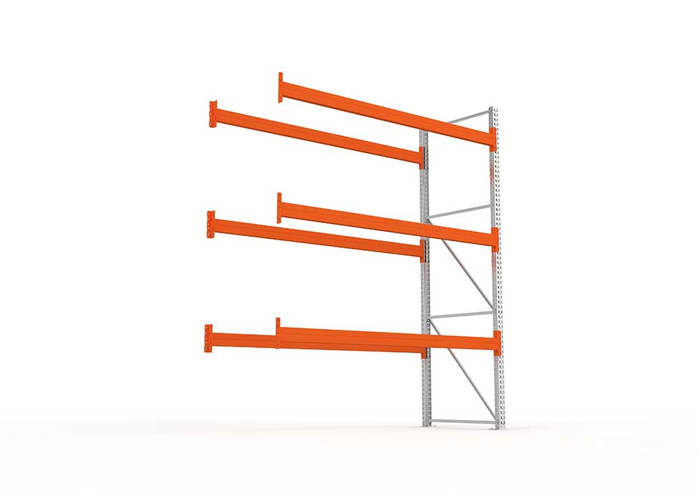 Palettenregal Anbaumodul – 330×278×110 cm, bis 1000 kg, 4 Ebenen