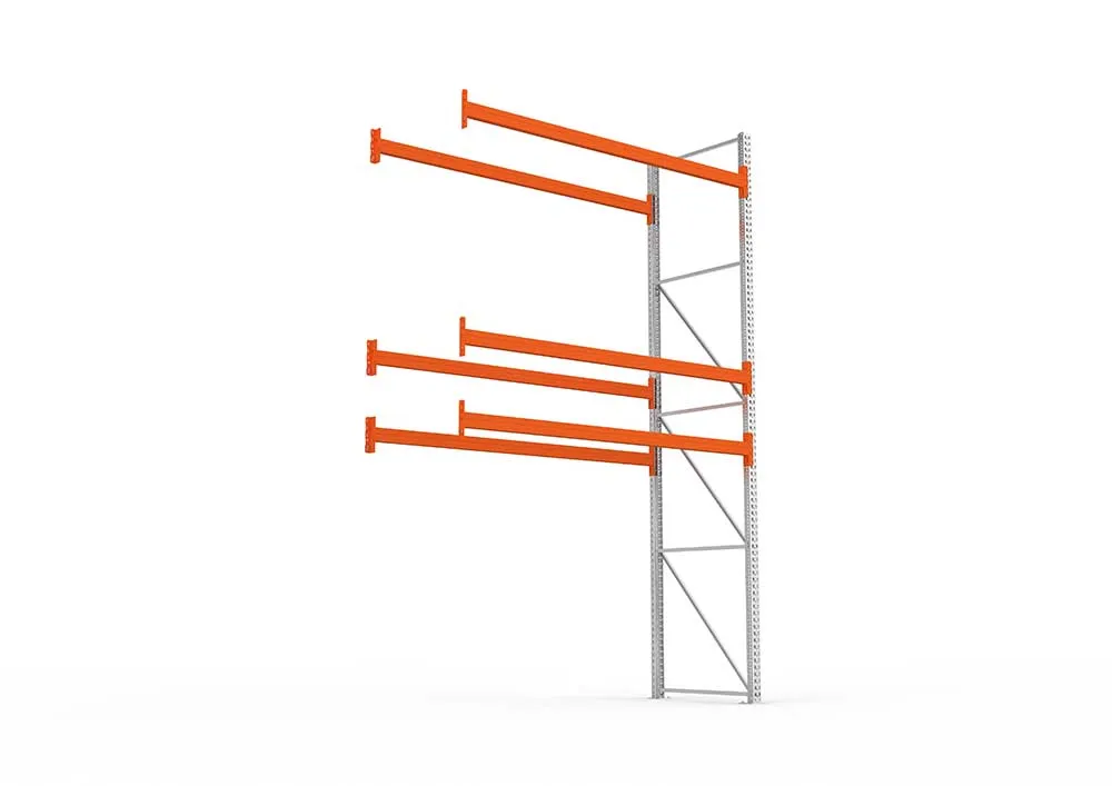 Palettenregal Anbaumodul – 440×278×110 cm, bis 800 kg, 3 Ebenen