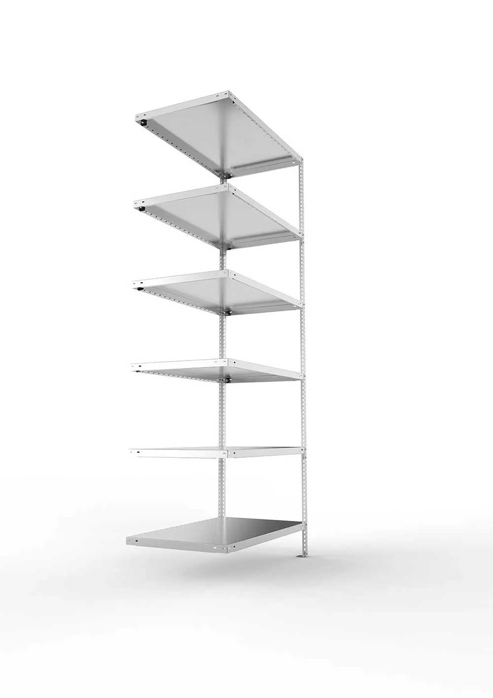 Kellerregal Pro Schraubsystem Anbauregal 250×100×60 cm, 100 kg, 6 Böden, verzinkt