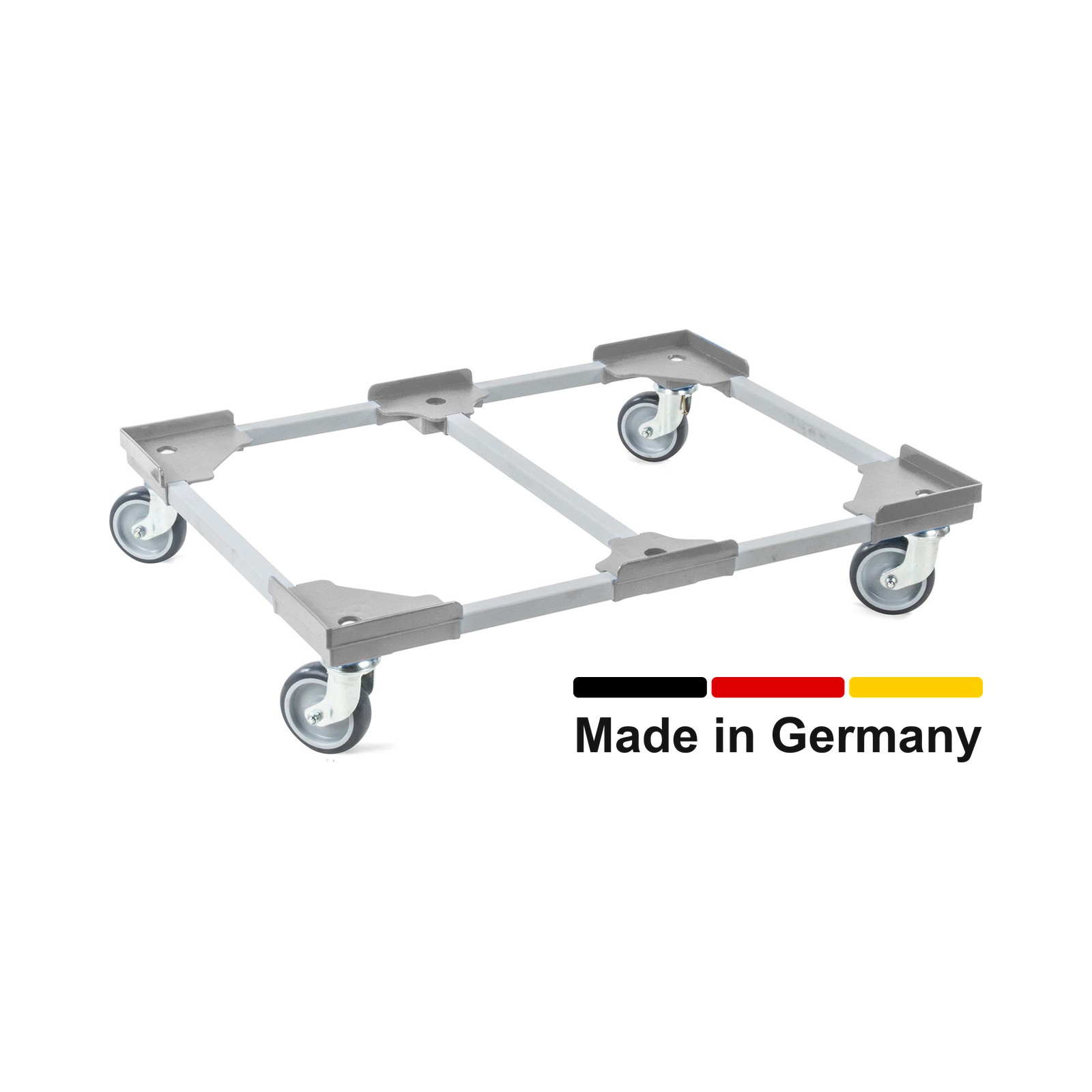 Transportroller VARIABLE - 800x600 - 1x unterteilt - Kunststoffräder 4 Lenkrollen Grau