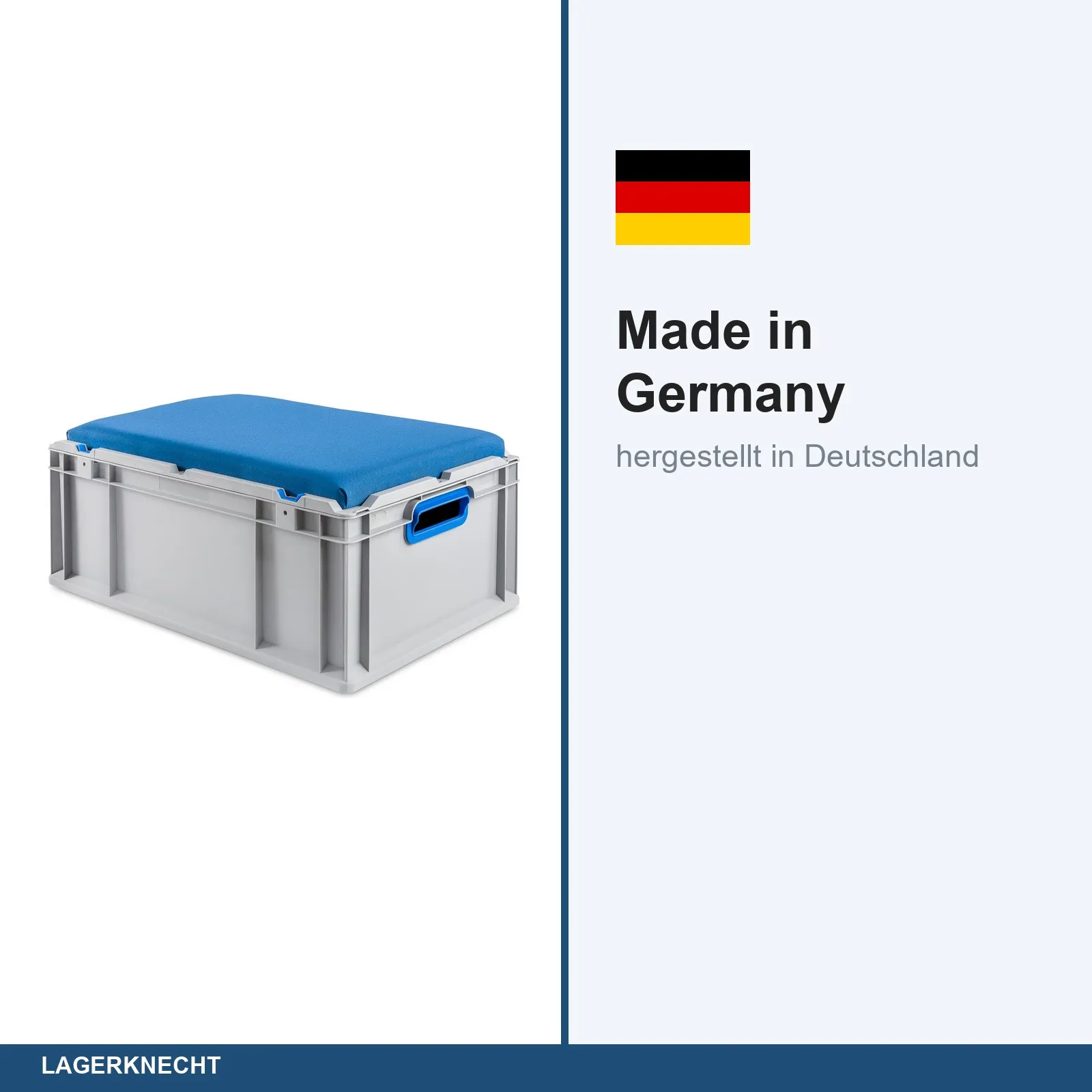 Seat Box 60x40x27 cm, NextGen, Griffe offen, blau