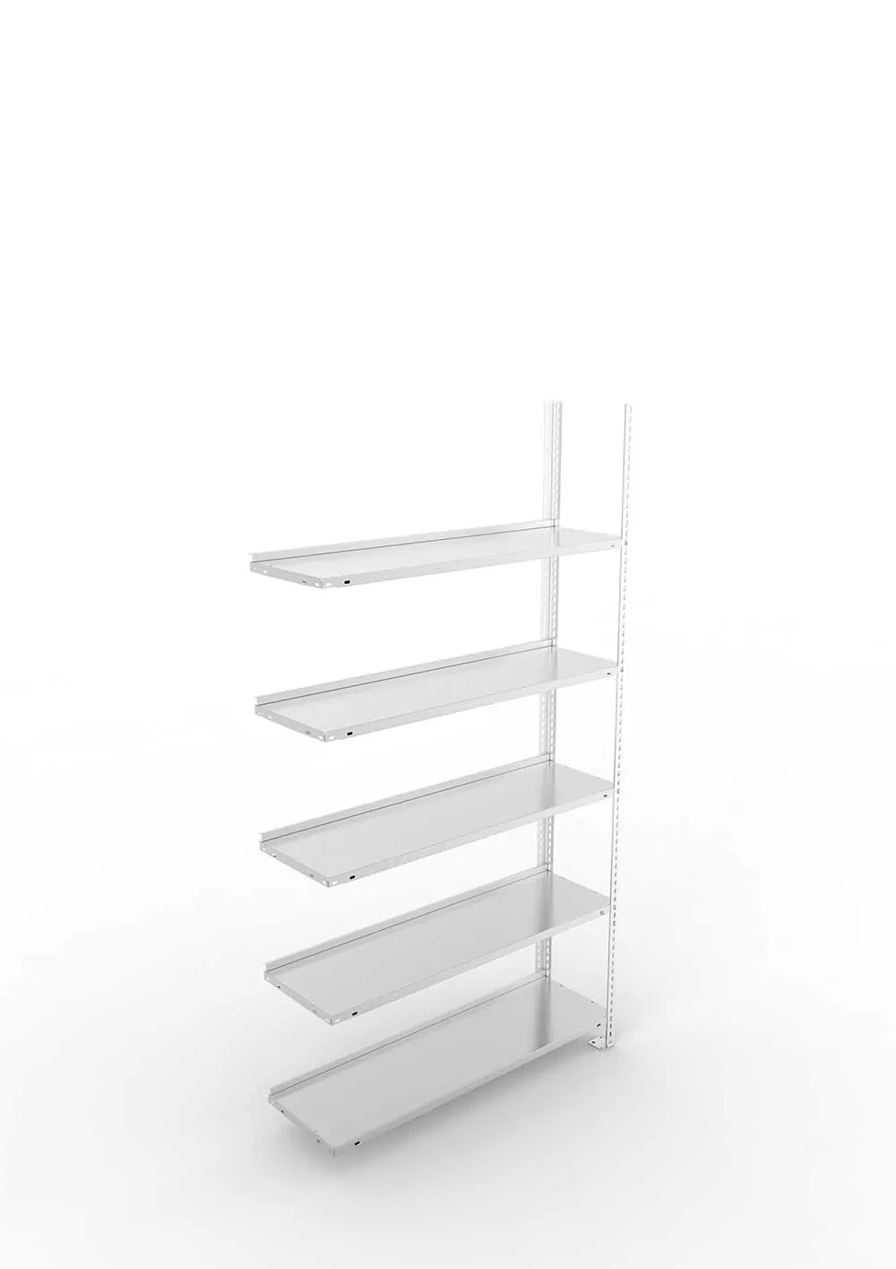 Büroregal Pro Schraubsystem Anbauregal – 185×100×30 cm, verzinkt, einseitig