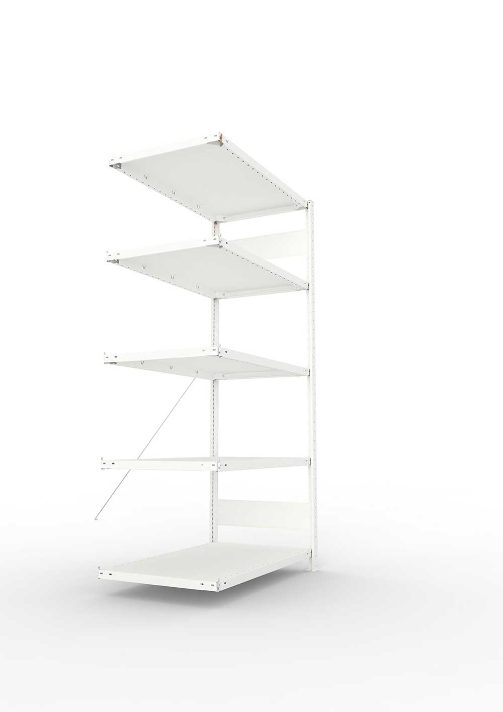 Metallregal Pro-Max Stecksystem Anbauregal – 200×100×60 cm, 150 kg, RAL 7035, 5 Böden