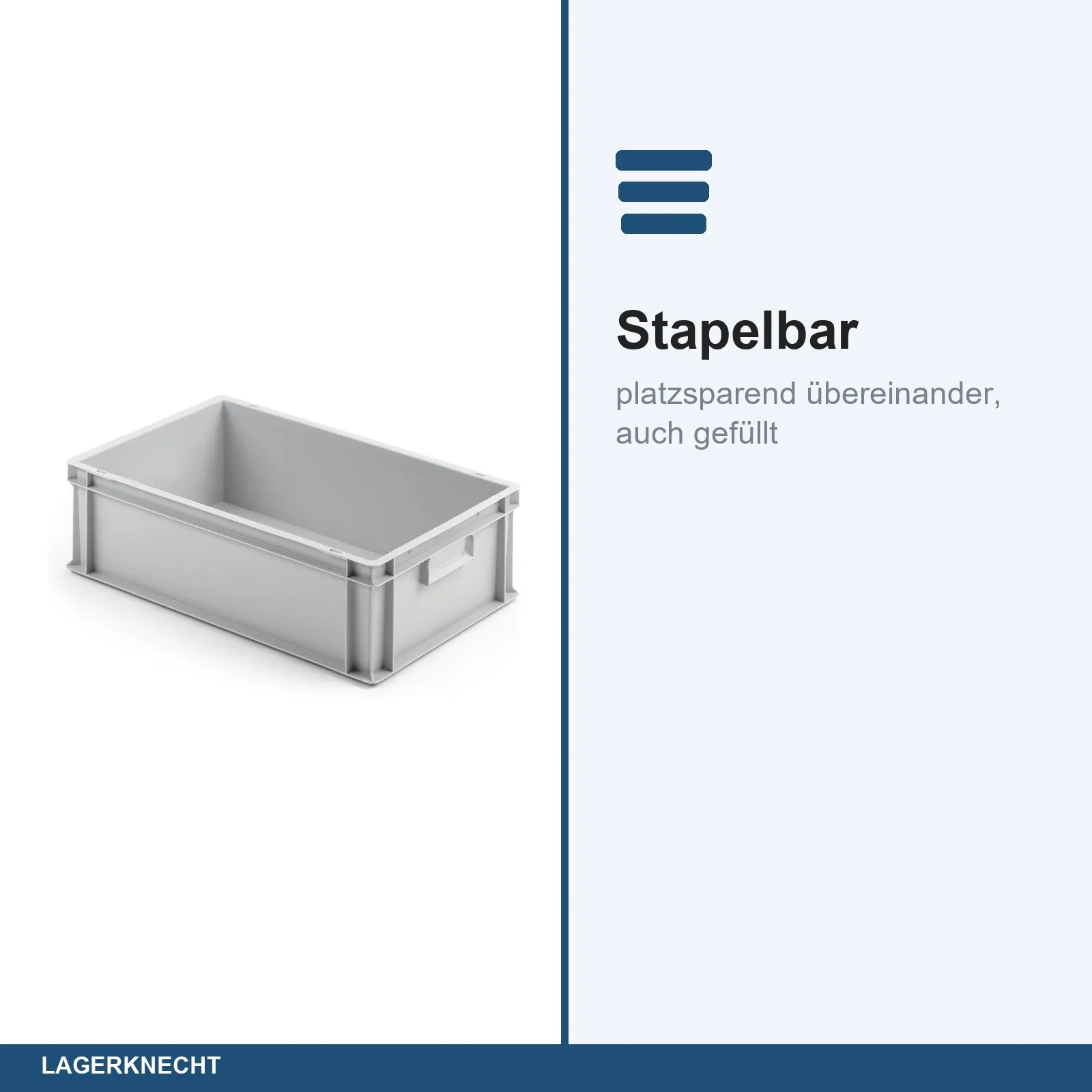 Eurobox 60x40x17 cm mit Scharnierdeckel, UNISTA