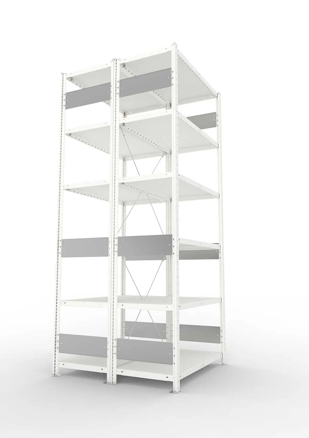 Metallregal Pro-Flex Stecksystem Doppelgrundregal – 250×100×40 cm, 230 kg, RAL 7035