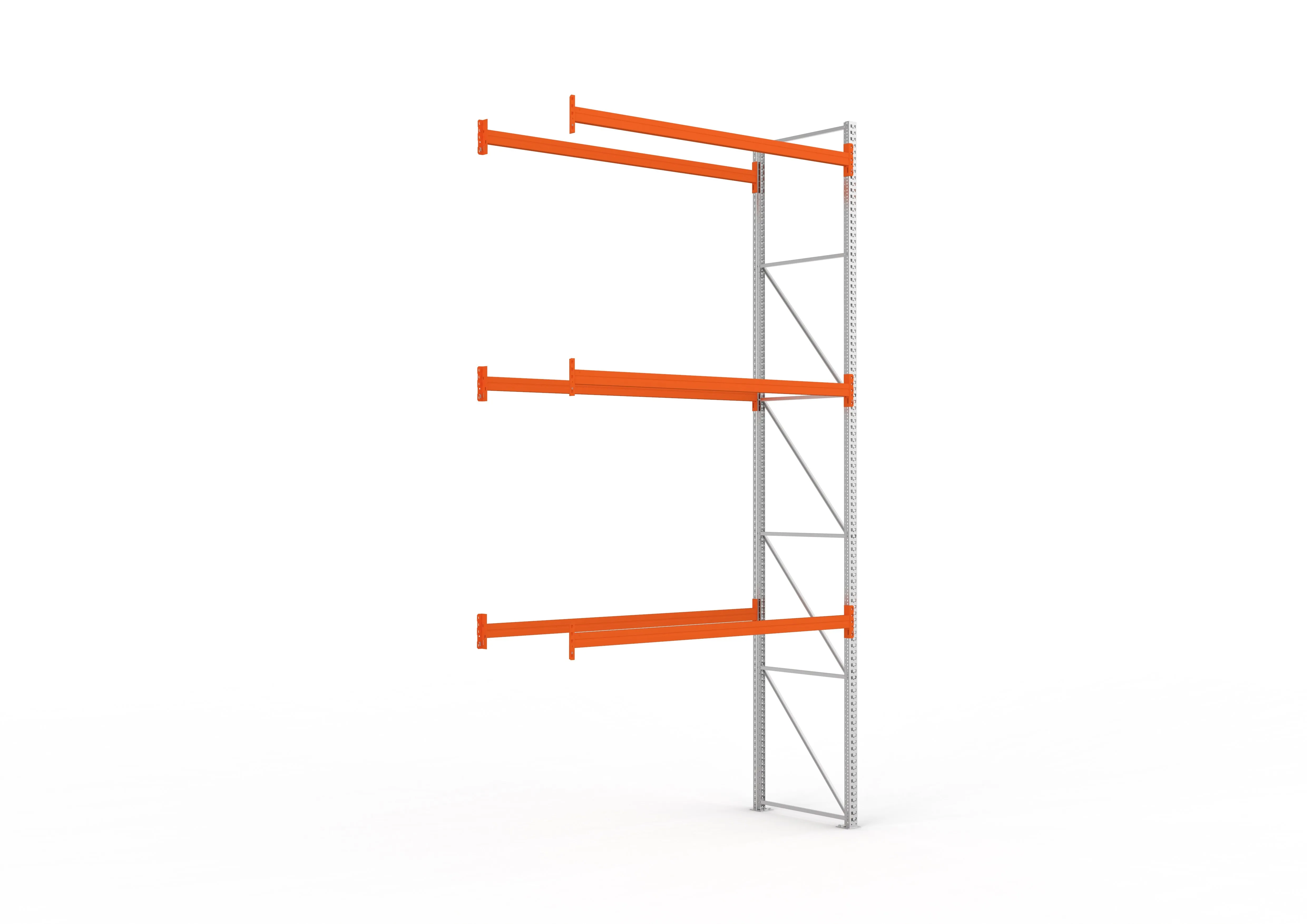 Palettenregal Anbaumodul – 550×278×110 cm, bis 800 kg, 4 Ebenen