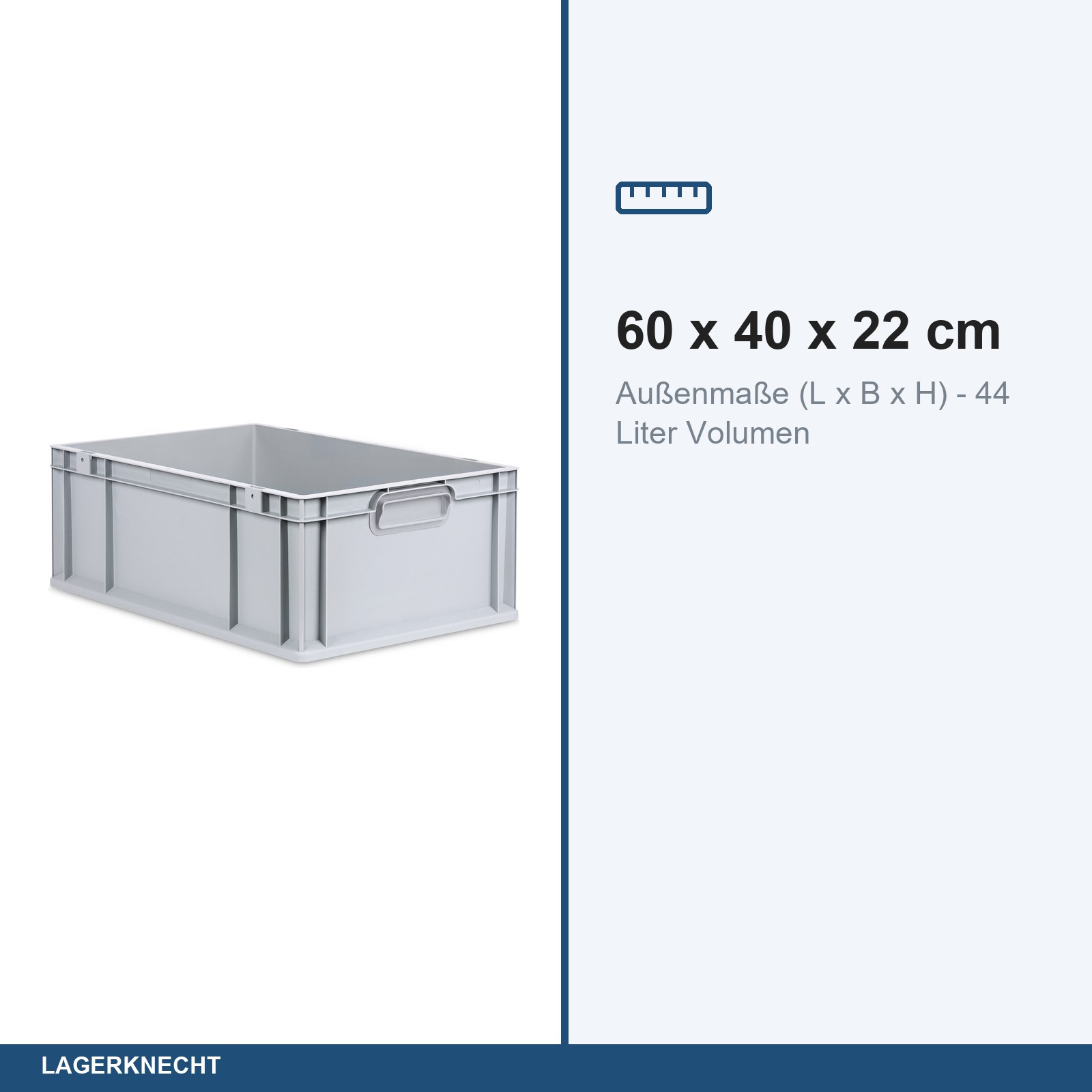 Eurobox 60x40x22 cm mit Scharnierdeckel, NextGen