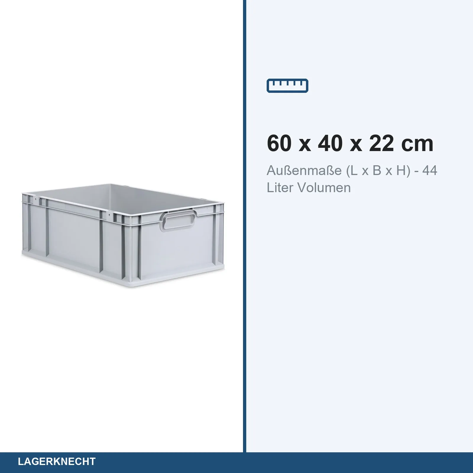 Eurobox 60x40x22 cm mit Scharnierdeckel, NextGen