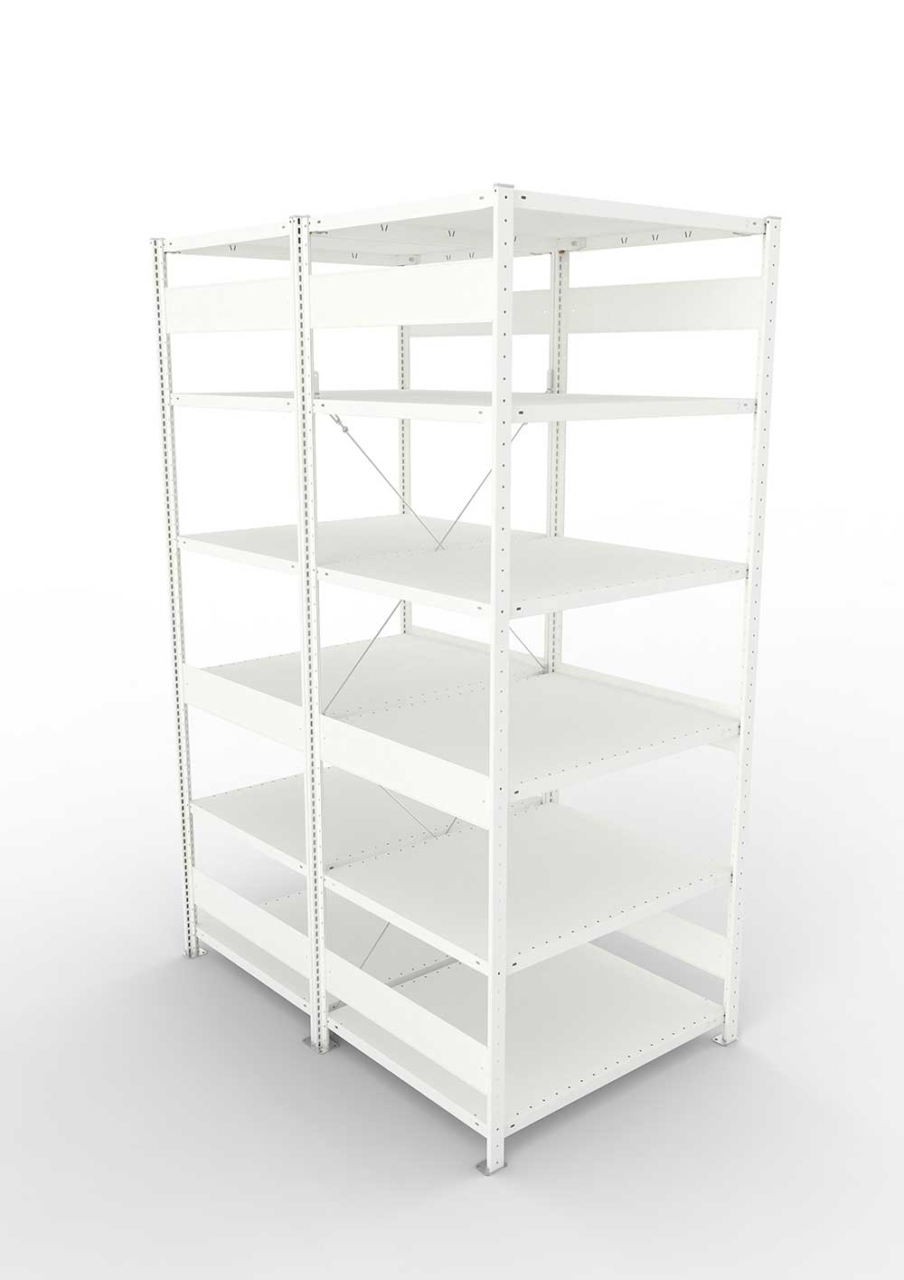 Metallregal Pro-Max Stecksystem Doppelgrundregal – 250×100×80 cm, 230 kg, RAL 7035