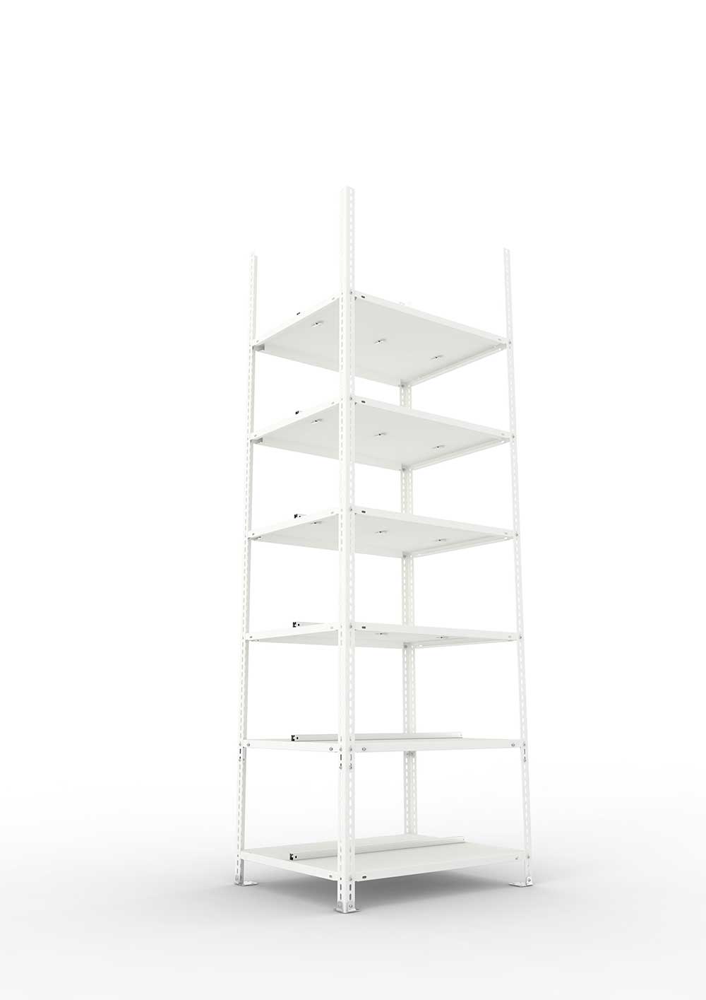Büroregal Pro Schraubsystem Grundregal – 220×75×60 cm, RAL 7035