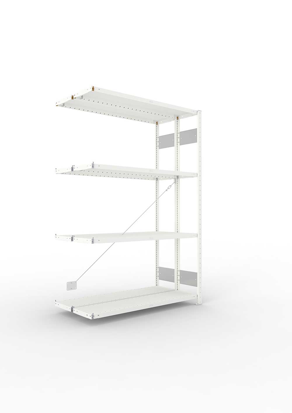 Metallregal Pro-Flex Stecksystem Doppelanbauregal – 200×130×30 cm, 230 kg, RAL 7035